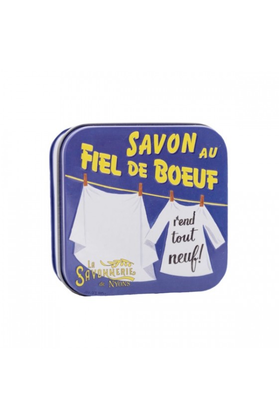 SAVONNETTE AU FIEL DE BOEUF + BOITE METAL SAVONNERIE DE NYONS 100G