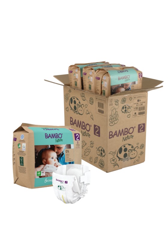 COUCHE BEBE BAMBO NATURE T2 - 3/6KG SACHET DE 30 COUCHES COUCHE BEBE BAMBO NATURE T2 - 3/6KG SACHET DE 30 COUCHES